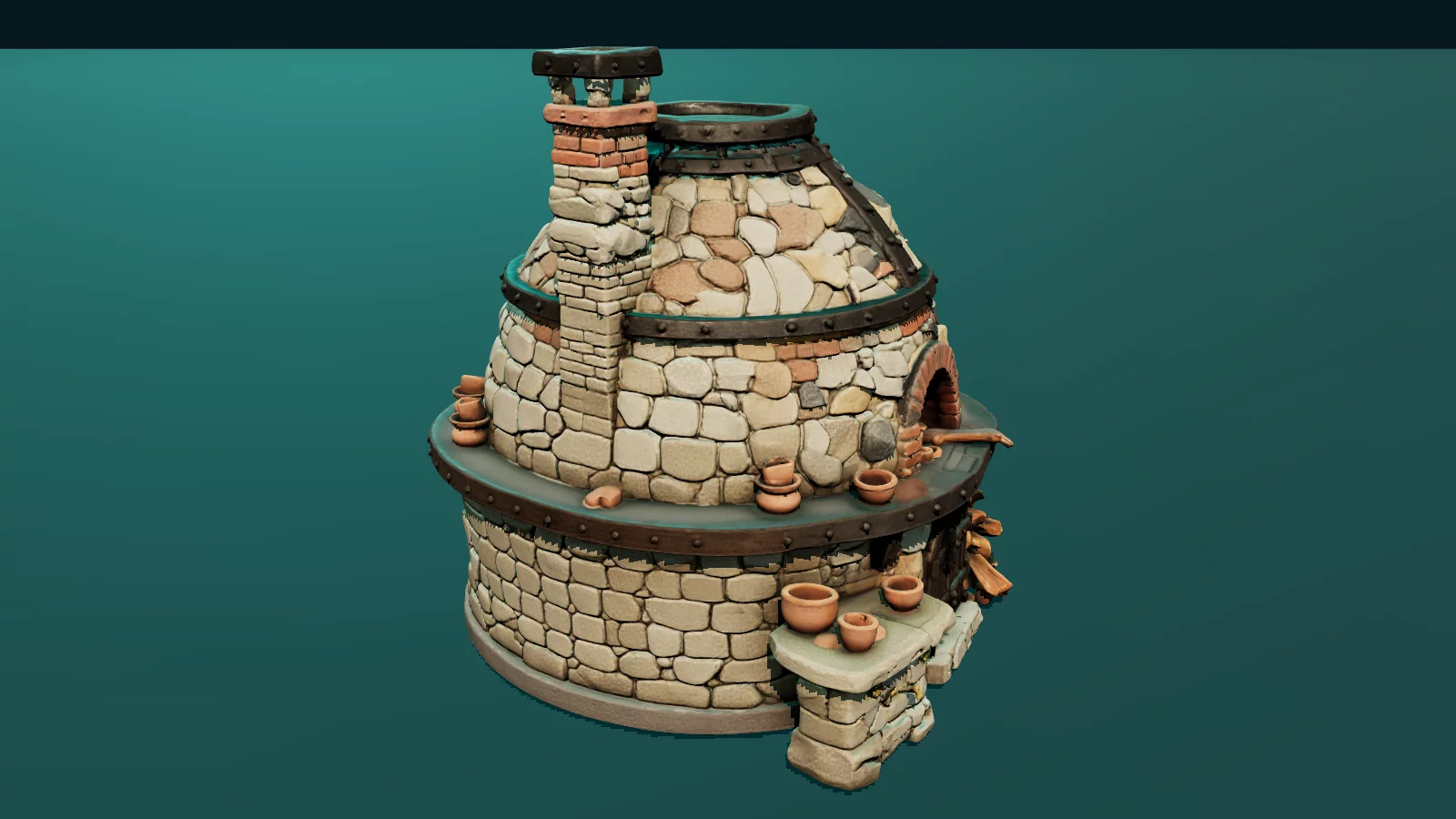 High-detail stone and brick Kiln crafting station